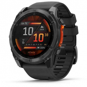 Montre Garmin 8  51 mm, AMOLED -Acier Gray - silicone noir 51 mm - 010-02905-00