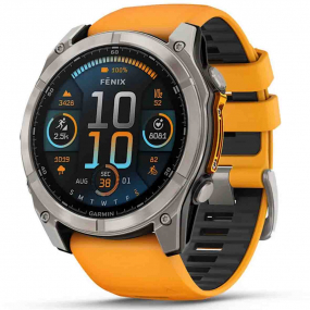 Montre Garmin 8  51 mm, AMOLED  Sapphire, Titanium - silicone orange/graphite 51 mm - 010-02905-11