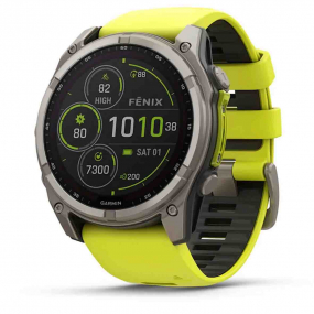 Montre Garmin 8  51 mm - Solar - Sapphire -Titanium - silicone jaune/graphite 51 mm - 010-02907-21