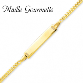 Gourmette Baptme Or Jaune  graver Enchante