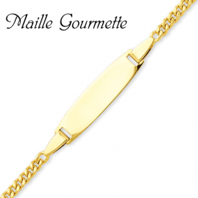 Gourmette Baptme Or Jaune  graver Taranis