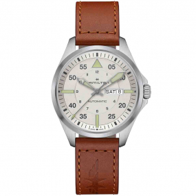 Hamilon Pilot Khaki Aviation Pilot Day Date Auto 42 mm- H64635550