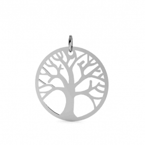 Mdaille Arbre de Vie Or Blanc - 12 mm -Mlodie - XP2106G