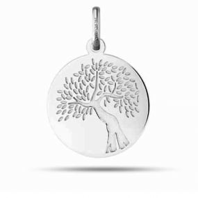 Mdaille Arbre de vie Or Blanc - 18 mm -Catarina - 24B8400225