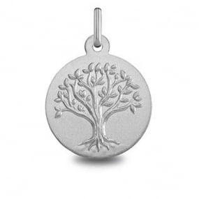 Mdaille Arbre de vie Or Blanc - 18 mm -Hermione - 1B604466M