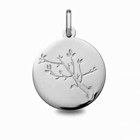 Mdaille Arbre de vie Or Blanc - 18 mm -Illona - 24B8400223