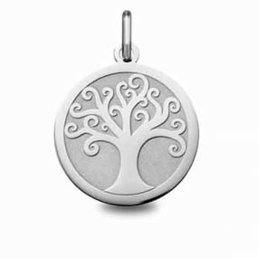 Mdaille Arbre de vie Or Blanc - 20 mm -Anna - 24B8400096