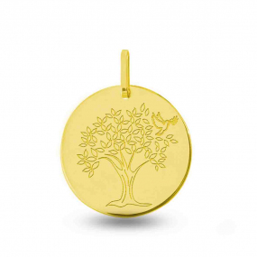 Mdaille Arbre de Vie Or Jaune - 16 mm -Hlose - XM1094