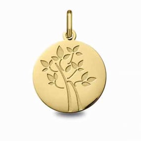 Mdaille Arbre de vie Or Jaune - 18 mm -Anya - 248400222