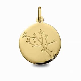 Mdaille Arbre de vie Or Jaune - 18 mm -Elora - 248400223