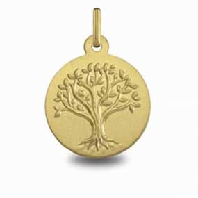 Mdaille Arbre de vie Or Jaune - 18 mm -Marjorie - 1604466M