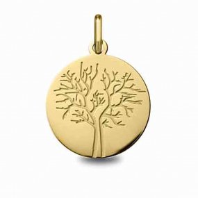 Mdaille Arbre de vie Or Jaune - 18 mm -Nymphea - 248400224