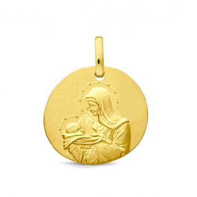 Mdaille Augis - Galet Vierge  l'enfant en Or Jaune 16 mm Alice J10760X000
