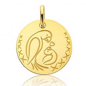 Mdaille bb Love Bird Or Jaune - 16 mm -Arwen - J9427X0000