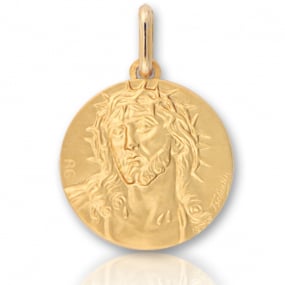 Mdaille Christ en Or Blanc 4 g - Jessica
