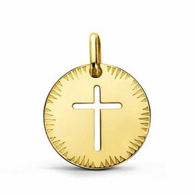 Mdaille Croix ajoure Augis  en Or Jaune 16 mm Rachel J9400X0000
