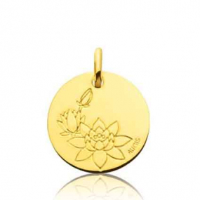 Mdaille Fleur de Lotus Augis Or Jaune - 16 mm - - J9031X0000