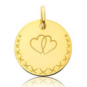 Mdaille Love Bird Curs Or Jaune - 16 mm -Tiana - J9425X0000