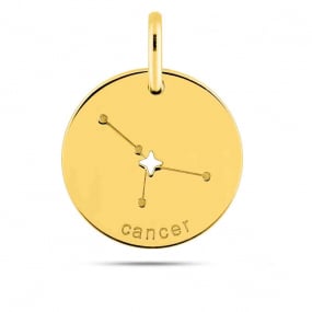 Mdaille Pendentif Zodiaque Cancer Or Jaune Lola