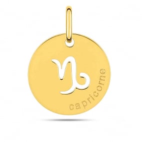 Mdaille Pendentif Zodiaque Capricorne Or Jaune Moerava