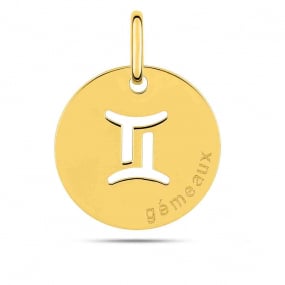 Mdaille Pendentif Zodiaque Gmeaux Or Jaune Selena