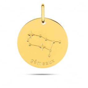 Mdaille Pendentif Zodiaque Gmeaux Or Jaune Valeriya