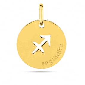 Mdaille Pendentif Zodiaque Sagittaire Or Jaune Dakota