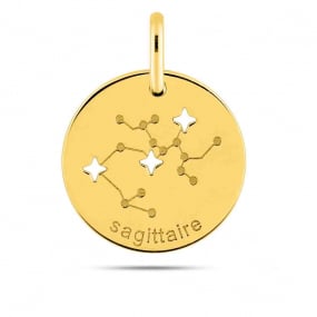 Mdaille Pendentif Zodiaque Sagittaire Or Jaune Miki