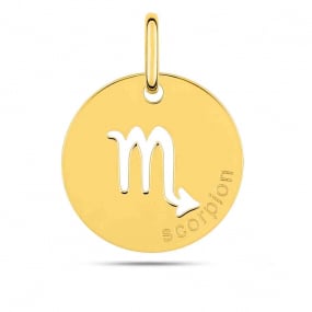 Mdaille Pendentif Zodiaque Scorpion Or Jaune Mihiarii