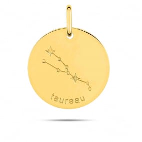 Mdaille Pendentif Zodiaque Taureau Or Jaune Lola