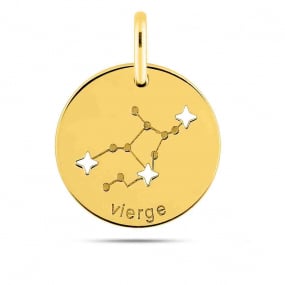 Mdaille Pendentif Zodiaque Vierge Or Jaune Juliana