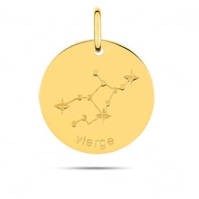 Mdaille Pendentif Zodiaque Vierge Or Jaune Riku