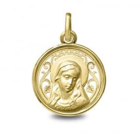 Mdaille vierge  Or Jaune 18 mm Kalima -1280111