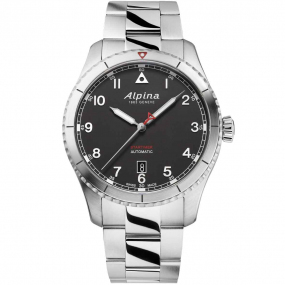 Montre Alpina Startimer Pilot Automatic stainless steel 41 mm- AL-525BW4S26B