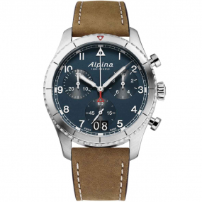 Montre Alpina Startimer Pilot Quartz Chronograph Big Date Peroleum Blue 41 mm- AL-372NW4S26