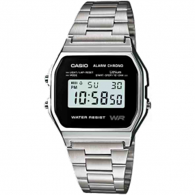 Montre Casio Vintage - Iconic Collection - Argent & Noir - A158WEA-1