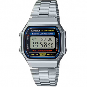 Montre Casio Vintage - Srie Iconic - Argent & Noir - A168WA-1