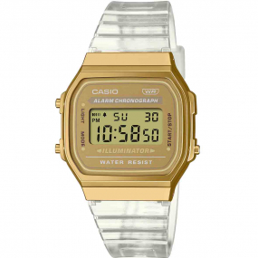 Montre Casio Vintage - Srie Iconic - Transparent & Dor - A168XESG-9A