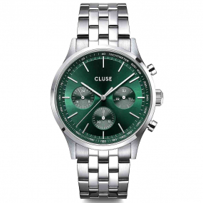 Montre Cluse Anthor Multifunction Watch Steel Green, Silver Colour  -  - CW21002