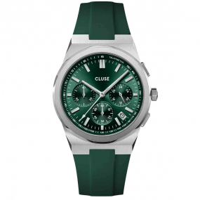 Montre Cluse Homme Cluse Vigoureux Chrono Silicone Green - CW20808