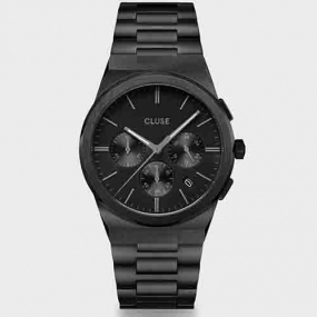 Montre Cluse Homme Cluse Vigoureux Chrono Steel, Full Black - CW20802