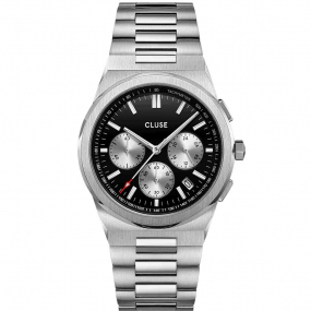 Montre Cluse Homme Cluse Vigoureux Chrono Steel Silver and Black, Silver Colour  - CW20807