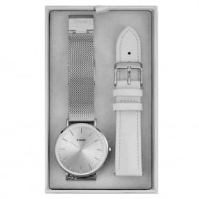 Montre Cluse Gift Box Boho Chic Watch and Strap, Silver Colour -  - CG10105