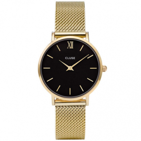 Montre Cluses femme - Mesh Gold/Black - 33 mm - CW0101203017