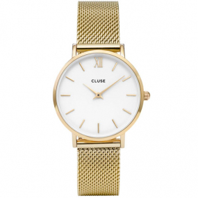 Montre Cluse Minuit Mesh Gold/White - 33 mm - CW0101203007