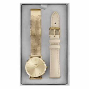 Montre Cluse Montre Cluse Gift Box Minuit Watch and Strap, Gold Colour -  - CG10206