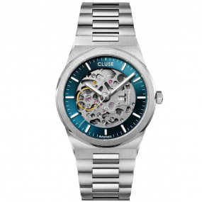 Montre Cluse Homme Montre Cluse Vigoureux Steel Automatic Watch, Blue, Silver Colour - CW24103