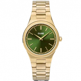 Montre Cluse Femme Montre Cluse Vigoureux Steel, Green Stones, Gold Colour - CW0101210006