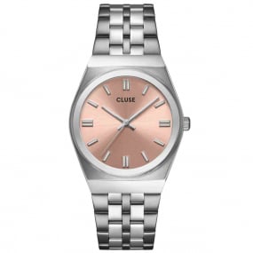 Montre Cluse Retro 70's Watch Steel, Light Salmon, Silver Colour  -  - CW35101