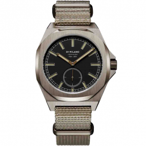 D1 Milano - Commando Lawrence - Homme  Quartz- cadran Noir- 38 mm - Acier inoxydable avec revtement PVD Khaki - MTNJ02